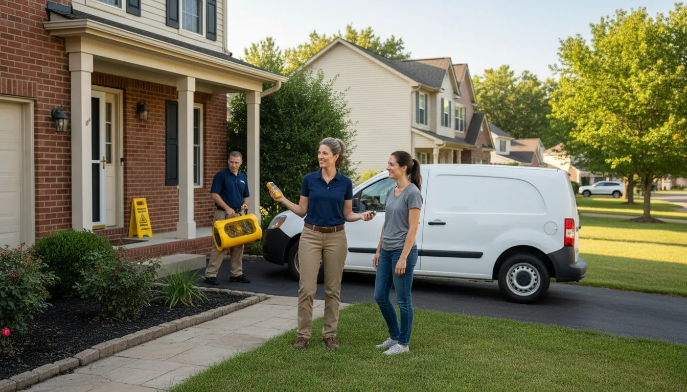 Residential water damage restoration in Aviston, IL